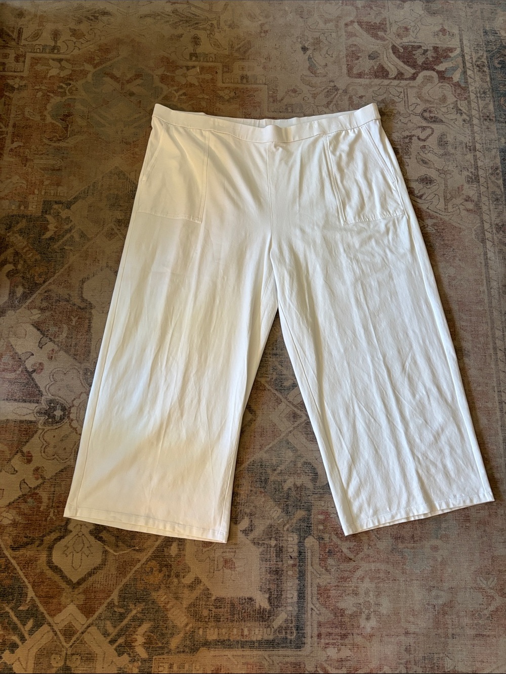 Eileen Fisher Cream Pull-On Wide Pant